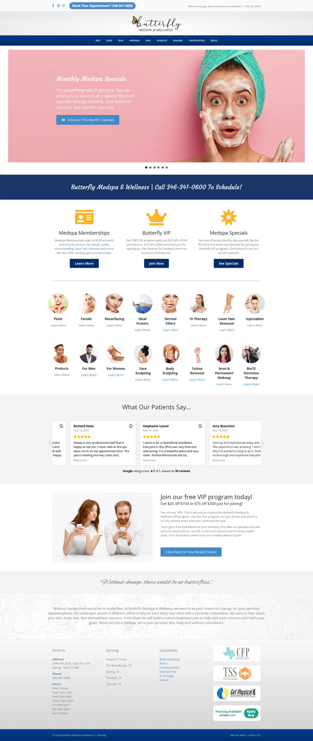 Case Study Butterfly Medspa & Wellness - Market Creativity - Website